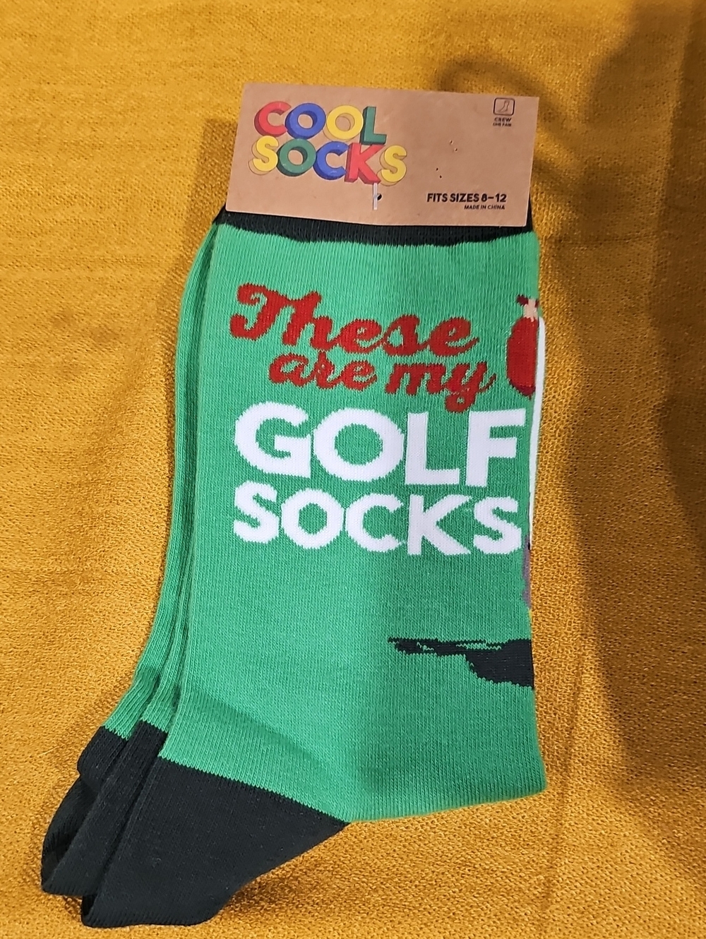 Cool Socks Fun Sports Print Novelty Crew Socks for Men "These Are My Golf Socks"